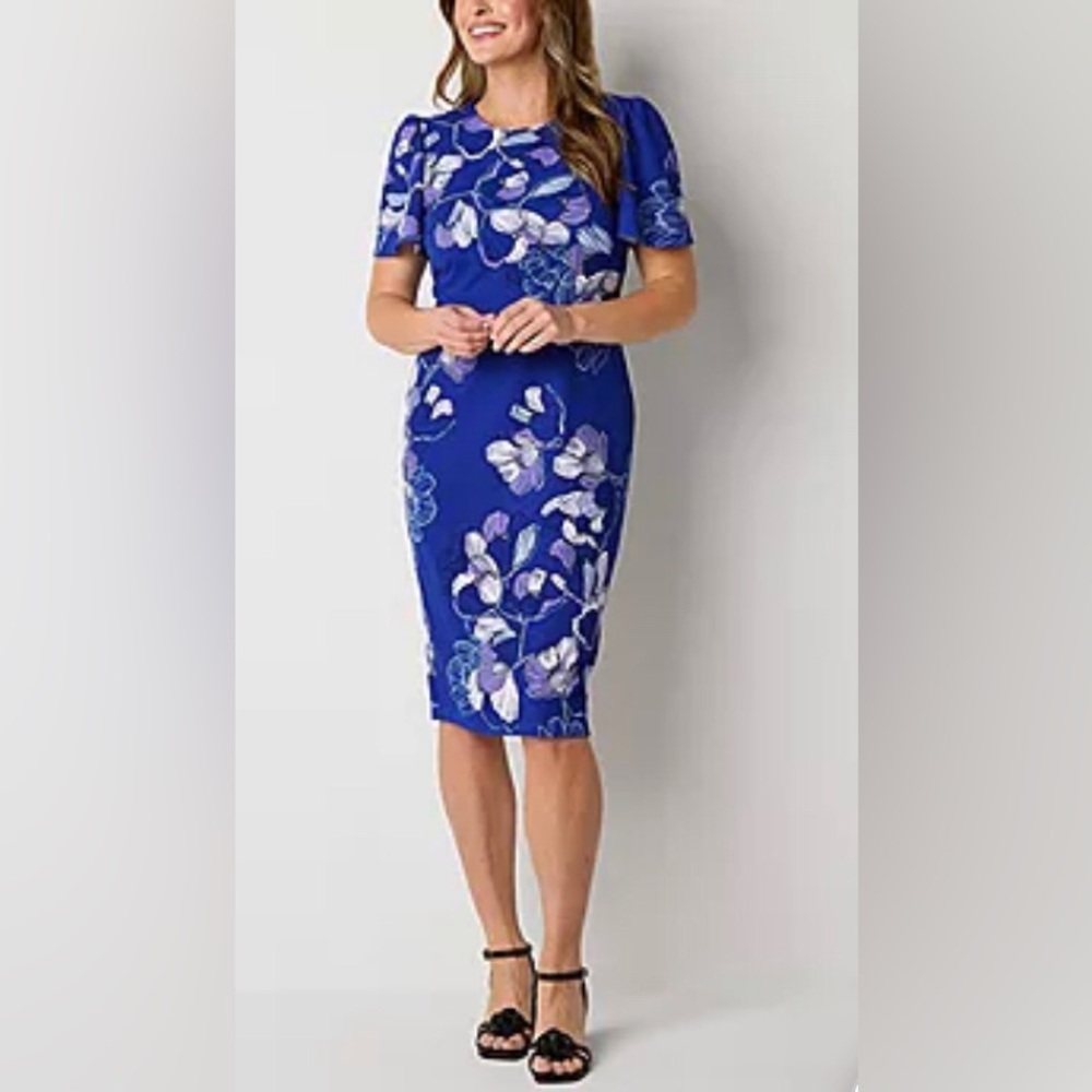 NEW Liz Claiborne Short Sleeve Sheath Dress.‎ 16P